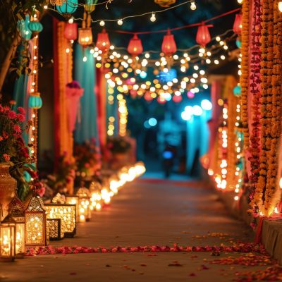 navratri-decoration-with-candles